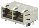 TE Connectivity 2301996-7 Modular Connector RJ45 Jack 1 x 2 (Ganged) 8P8C Cat5e Through Hole Mount