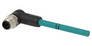 TE Connectivity TAD1423A201-001 Sensor Cable D-Code 90&deg; M12 Plug Free End 4 Positions 500 mm 19.7 "