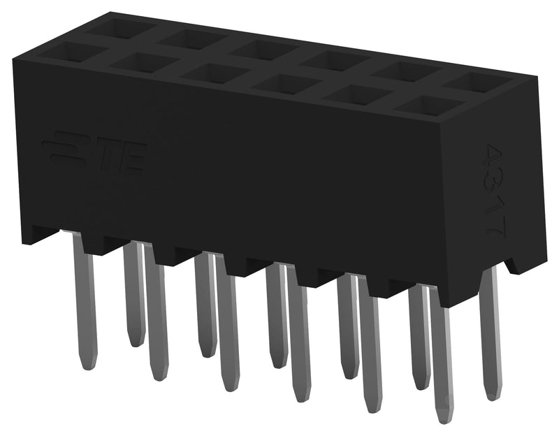 TE Connectivity 1-2314822-4 PCB Receptacle Board-to-Board 2 mm Rows 14 Contacts Through Hole Mount Ampmodu Series