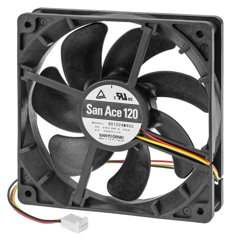 Sanyo Denki 9S1224M405 DC Axial Fan 24 V Square 120 mm 25 58.6 CFM