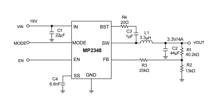 Monolithic Power Systems (MPS) MP2348GTL-P MP2348GTL-P DC-DC Switching Synchronous Buck Regulator Adjustable 4.2 V to 28 in 0.8 V-21.6 V/4A out