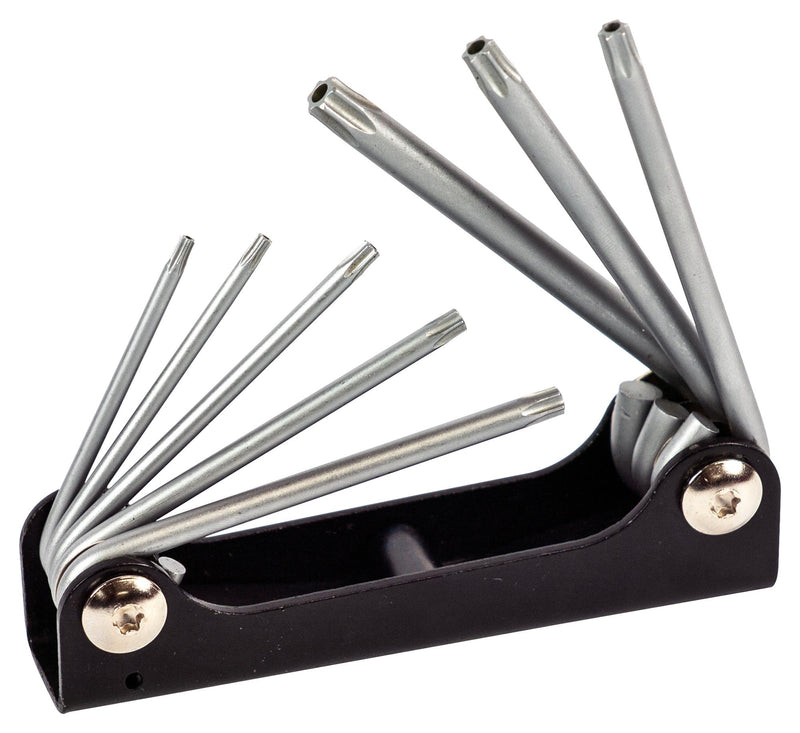 Multicomp PRO MP008584 Hex Key Set 8 Pieces T9/T10/T15/T20/T25/T27/T30/T40 Metal Folding Tamper Star Keys