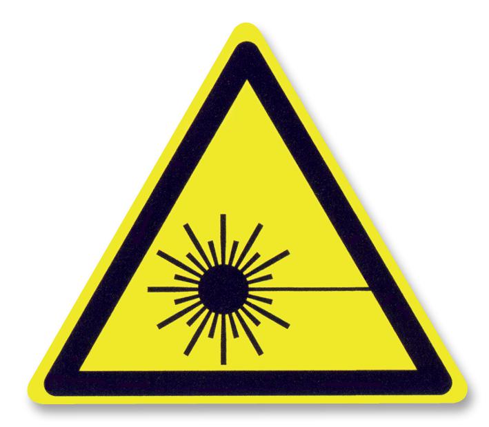 TE Connectivity ESSW30-025 Label Warning Laser Vinyl Black on Yellow Self Adhesive 25mm Dia Card of 25