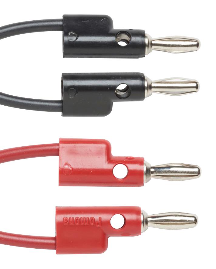 Pomona B-24-02 Test Lead Set 4mm Stackable Banana Plug 60 VDC 15 A Black Red