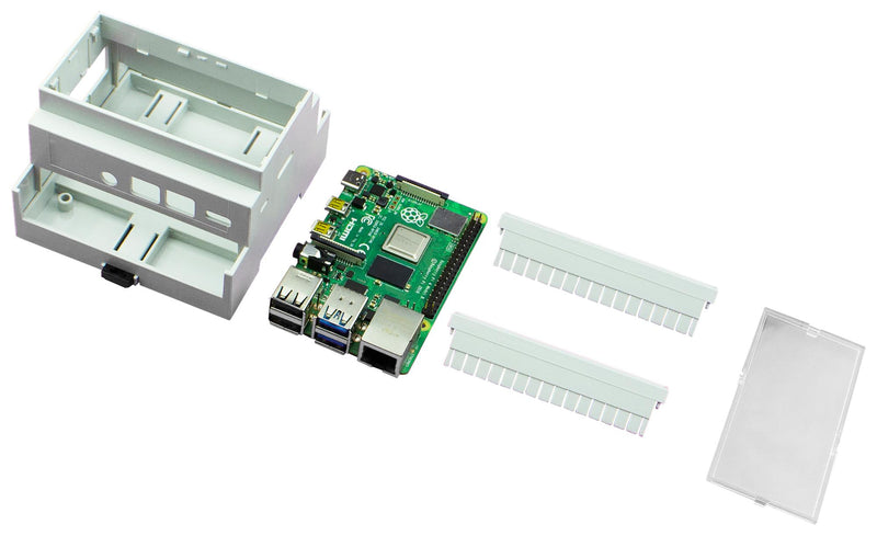 Multicomp PRO MP001138 Rasp PI 4B Enclosure DIN Rail PC CLR