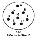 ITT Cannon KPSE01E16-8P Circular Connector Kpse Cable Mount Receptacle 8 Contacts Crimp Pin Bayonet 16-8