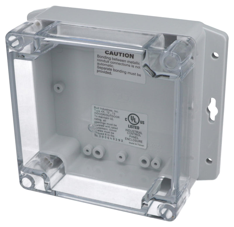 BUD Industries PN-1336-ACMB Enclosure Wall Mount PC GREY/CLEAR