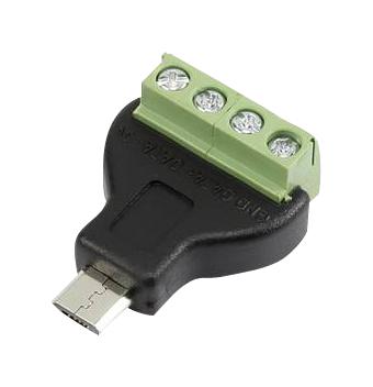 Clever Little BOX CLB-JL-8143 USB Connector End W/Terminals Micro Type B Plug 4 Ways Cable Mount Vertical