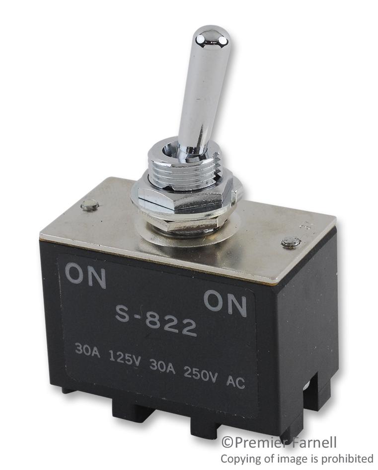 NKK SWITCHES S822/U SWITCH, TOGGLE, DPDT, 30A, 250VAC