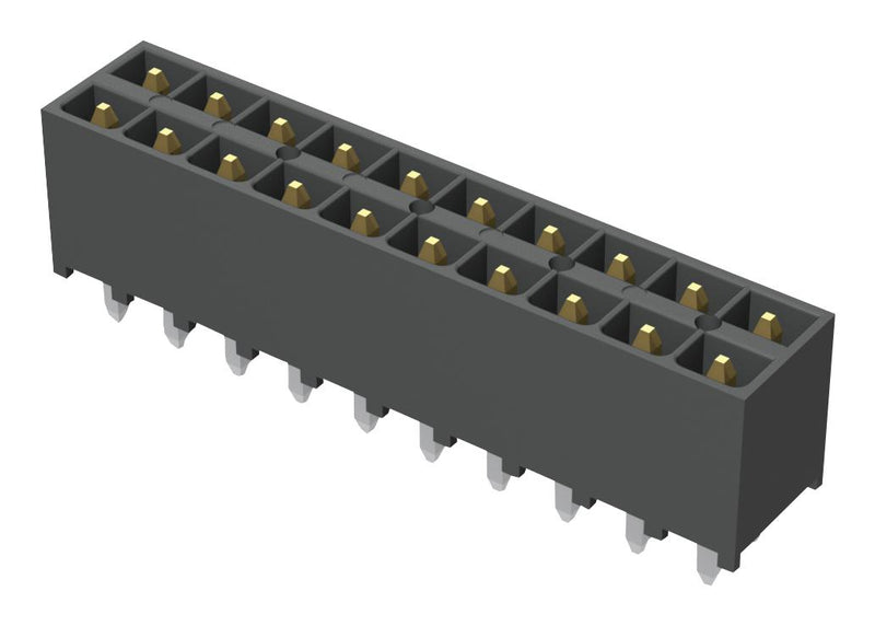 Samtec IPT1-110-01-L-D Board-To-Board Connector 2.54 mm 20 Contacts Header IPT1 Series Through Hole 2 Rows