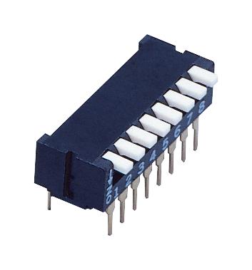 Nidec Copal Electronics CFP-0802MC DIP / SIP Switch 8 Circuits Piano Key Through Hole 8PST-NO 6 V 100 mA