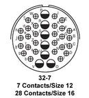 Amphenol Industrial GTS020R32-7P GTS020R32-7P Circular Connector Box Mount Receptacle 35 Contacts Solder Pin Reverse Bayonet 32-7