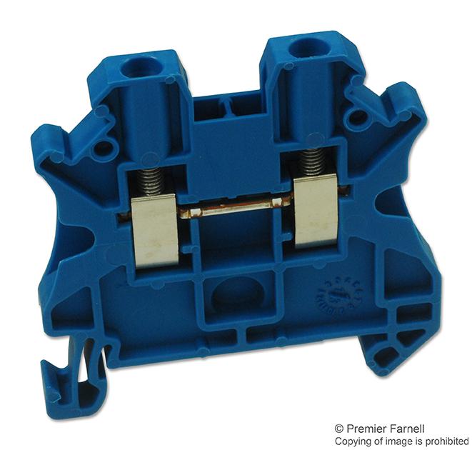 Phoenix Contact UT 25 BU UT BU DIN Rail Mount Terminal Block 2 Ways 26 AWG 12 4 mm&Acirc;&sup2; Screw 24 A