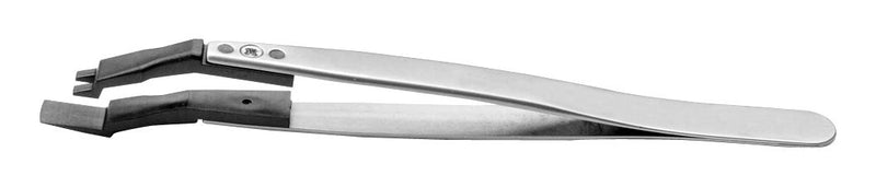 IDEAL-TEK 2WFSVR.SA Tweezer, Wafer, Stepped Bottom Paddle, Stainless Steel, PVDF Tip, 130 mm