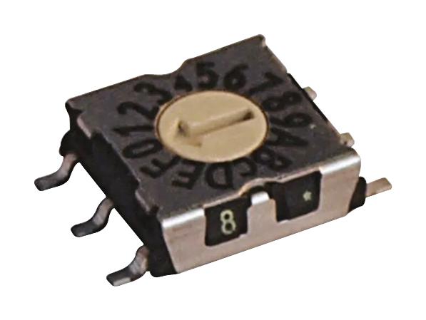 Apem P25SMT106 Rotary Coded Switch Surface Mount 16 Position 42 V Hexadecimal Complement 100 mA