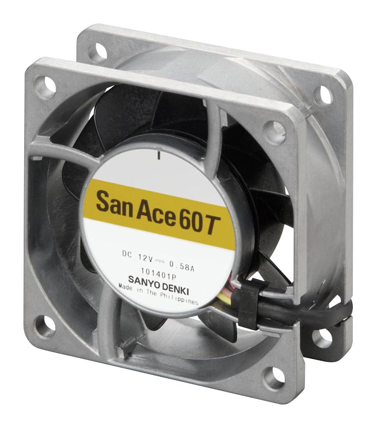 Sanyo Denki 9GT0612P4G001 Axial Fan 12 V DC 60 mm 25 44.5 cu.ft/min 1.26 m&sup3;/min