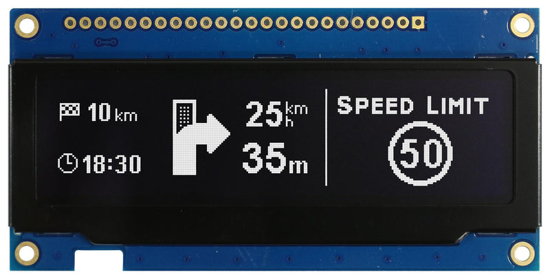 Midas MDOB256064B1V-WM MDOB256064B1V-WM Graphic Oled 256 x 64 Pixels White on Black 3V Parallel SPI 89.2mm 44mm -40 &Acirc;&deg;C