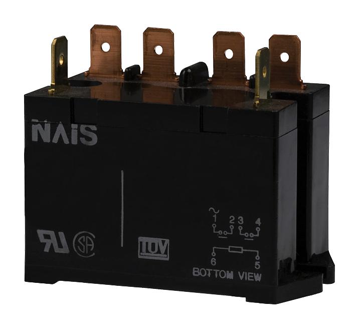 Panasonic HE2AN-DC48V Power Relay DPST-NO 48 VDC 25 A HE Series Flange Non Latching