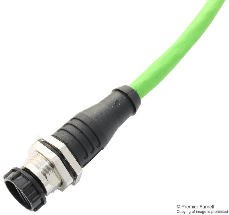 Metz Connect 142M4D25005 Sensor Cable D-Code Cat5 RJ45 Plug M12 Receptacle 4 Positions 500 mm 19.6 "