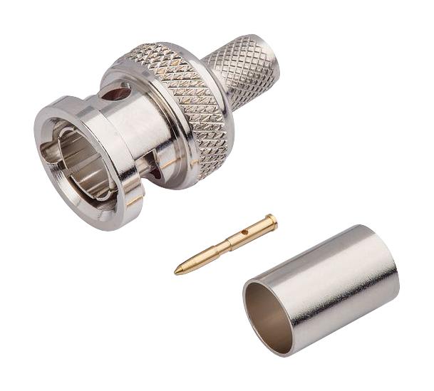 Multicomp MC002946 RF / Coaxial Connector BNC Straight Plug Crimp 75 ohm Belden 1855A Brass