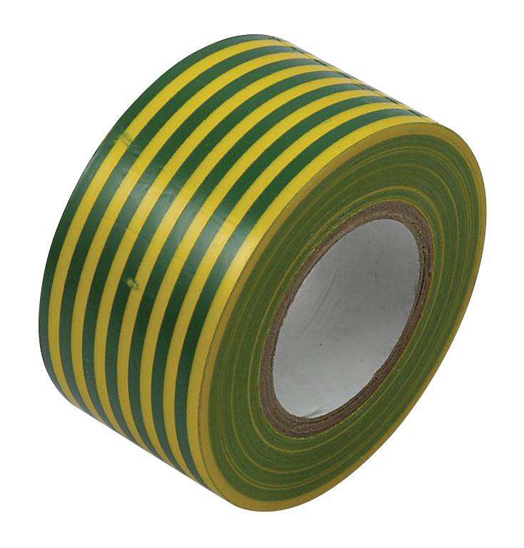 Multicomp PRO MP002139 Electrical Insulation Tape PVC (Polyvinyl Chloride) Green Yellow 50 mm x 33 m