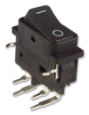 C & K Components DF62J12S2APQA Rocker Switch Non Illuminated Dpst Off-On Black Panel 16 A