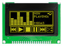 MIDAS MCOB128064T1V-YP Graphic OLED, 128 x 64 Pixels, Yellow on Black, 3V, Parallel, 75mm x 52.7mm, -40 &deg;C