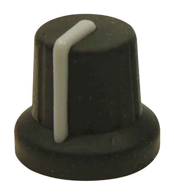 Multicomp PRO MP72606S MP72606S Knob Splined Shaft 6 mm Round With Indicator Line 16 MC726S Range