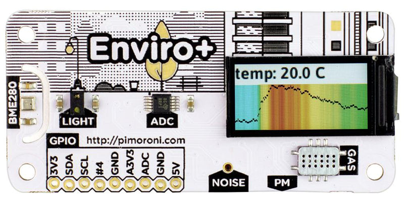 Pimoroni PIM458 PIM458 Evaluation Board Enviro + Air Quality Phat Raspberry Pi Environmental Monitor LCD Display