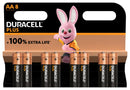 Duracell MN1500 P8 +/PWR MN1500 +/PWR Battery 1.5 V AA Alkaline Raised Positive and Flat Negative 14.5 mm New