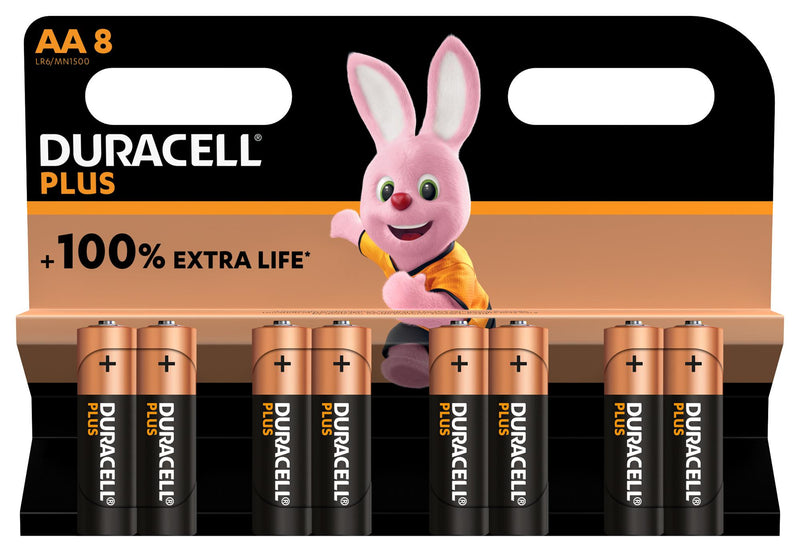 Duracell MN1500 P8 +/PWR MN1500 +/PWR Battery 1.5 V AA Alkaline Raised Positive and Flat Negative 14.5 mm New