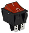 E-SWITCH R5BBLKREDFF2 Switch Rocker Dpst 20A 125VAC Black