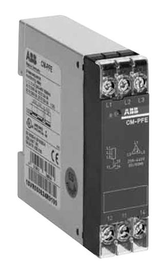 ABB 1SVR550824R9100 Phase Monitoring Relay, Single Function, CM-PFE Series, SPDT, 4 A, DIN Rail, Screw, 250 V