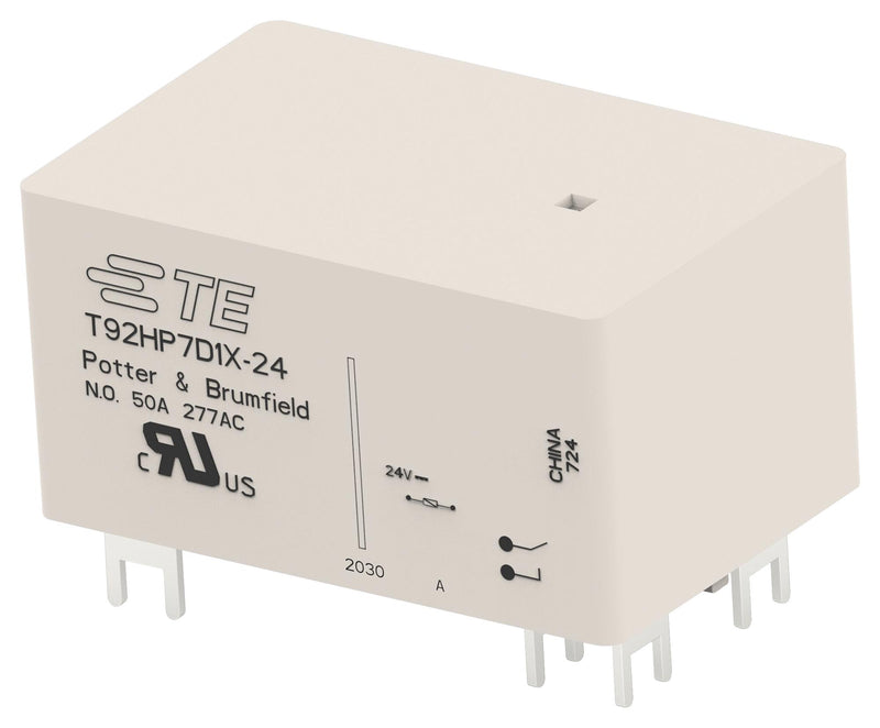 POTTER&amp;BRUMFIELD - TE Connectivity 6-1423008-7 Power Relay DPST-NO 24 VDC 50 A T92H Series Through Hole Non Latching