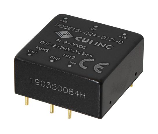 CUI PDQE15-Q48-D5-D PDQE15-Q48-D5-D Isolated Through Hole DC/DC Converter ITE 4:1 15 W 2 Output 5 V 1.5 A