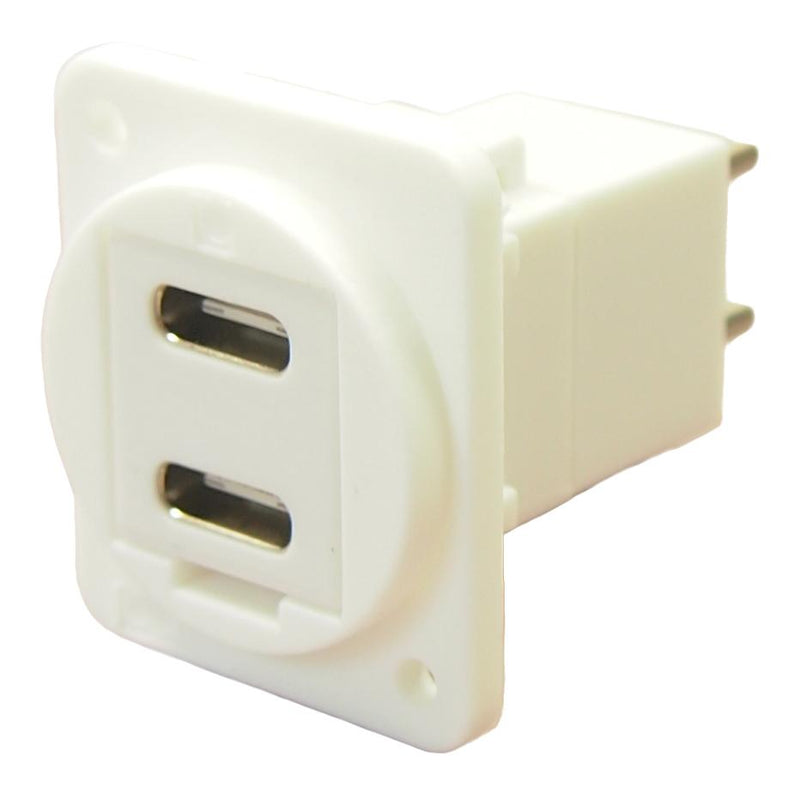 Cliff Electronic Components CP30212XW CP30212XW USB Adapter Plain Hole Dual Type C Receptacle Plug Feedthrough