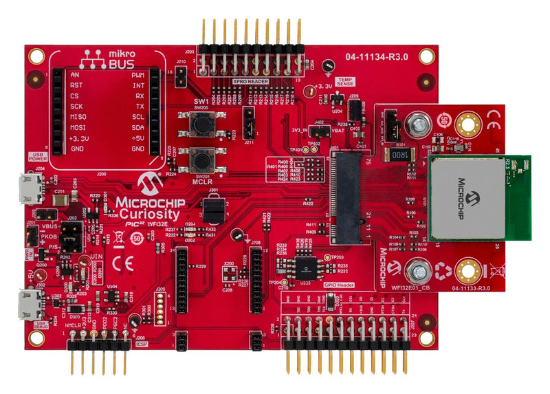 Microchip EV12F11A Evaluation Board PIC32MZ1025W104/WFI32E01 32bit PIC32 MCU