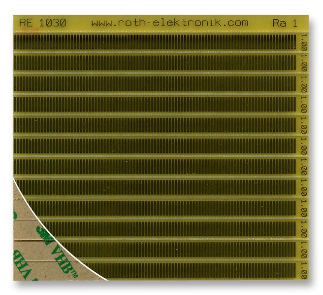 ROTH ELEKTRONIK RE1030 Contact Strips, Self-Adhesive, Epoxy Glass Composite, 0.8mm, 90mm x 100mm