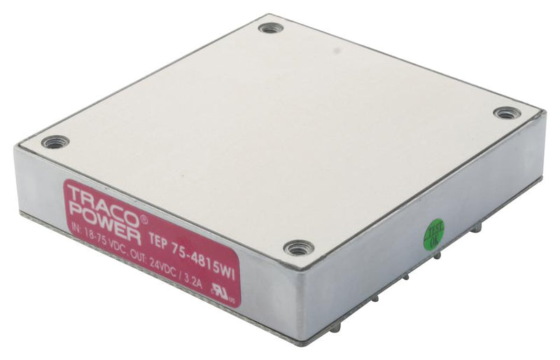 Traco Power TEP 75-2415WI TEP 75-2415WI Isolated Chassis Mount DC/DC Converter Railway 4:1 75 W 1 Output 24 V 3.2 A