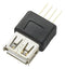 Clever Little BOX CLB-JL-8135 USB Connector End W/Pin Type A Receptacle 4 Ways Through Hole Mount Vertical