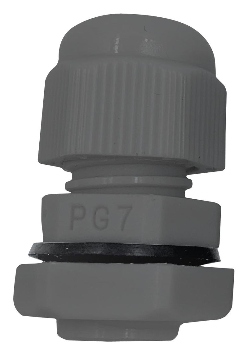 PRO Elec PELB0280 Cable Gland PG7 3 mm 6.5 NBR (Nitrile Butadiene Rubber) Nylon 6.6 (Polyamide 6.6) Grey