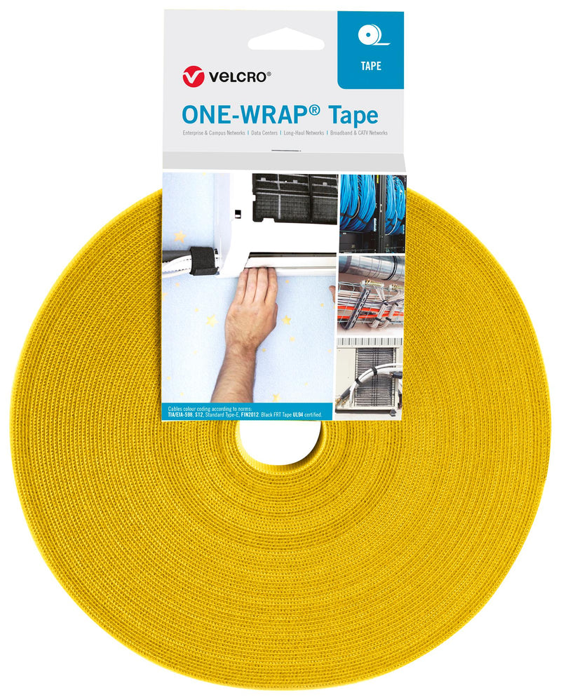 Velcro VEL-OW64104 Tape ONE-WRAP Series PP (Polypropylene) Yellow 10 mm x 25 m