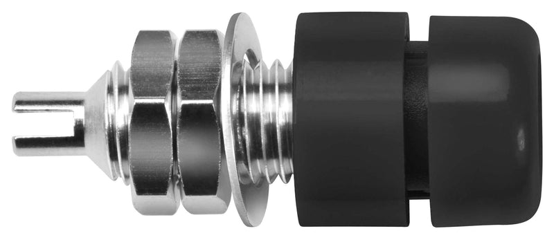 Schutzinger IBU 401 NI / SW Banana Test Connector Jack Panel Mount 32 A 60 VDC Nickel Plated Contacts Black