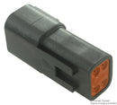 DEUTSCH DT044P-CE02 Connector Housing, Thin Wall, Black, DT Series, Receptacle, 4 Ways, DT Series Pin Contacts