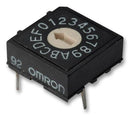 OMRON ELECTRONIC COMPONENTS A6R-162RF Rotary Coded Switch, A6R Series, Through Hole, 16 Position, 24 VDC, Hexadecimal, 25 mA