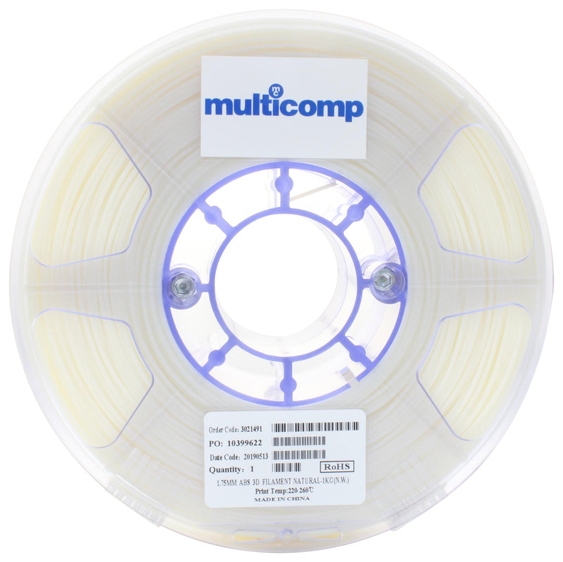 Multicomp MC011440 3D Printer Filament ABS 1.75 mm Natural 260 &deg;C Melting Temp