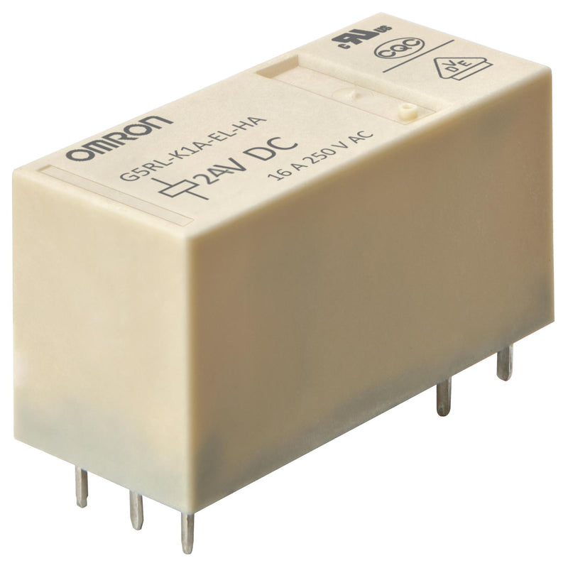 Omron G5RL-K1A-EL-HA DC24 G5RL-K1A-EL-HA DC24 Power Relay SPST-NO 24 VDC 16 A G5RL Through Hole Latching Dual Coil