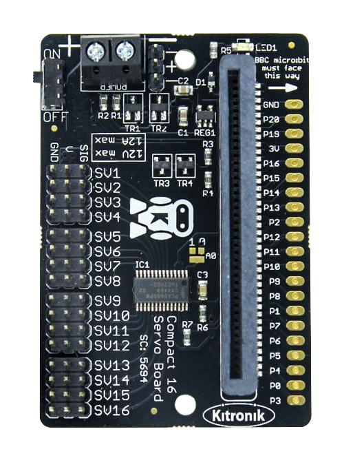 Kitronik 5694 5694 Servo Driver Board 3 V to 12 Supply 16 Channel micro:bit New