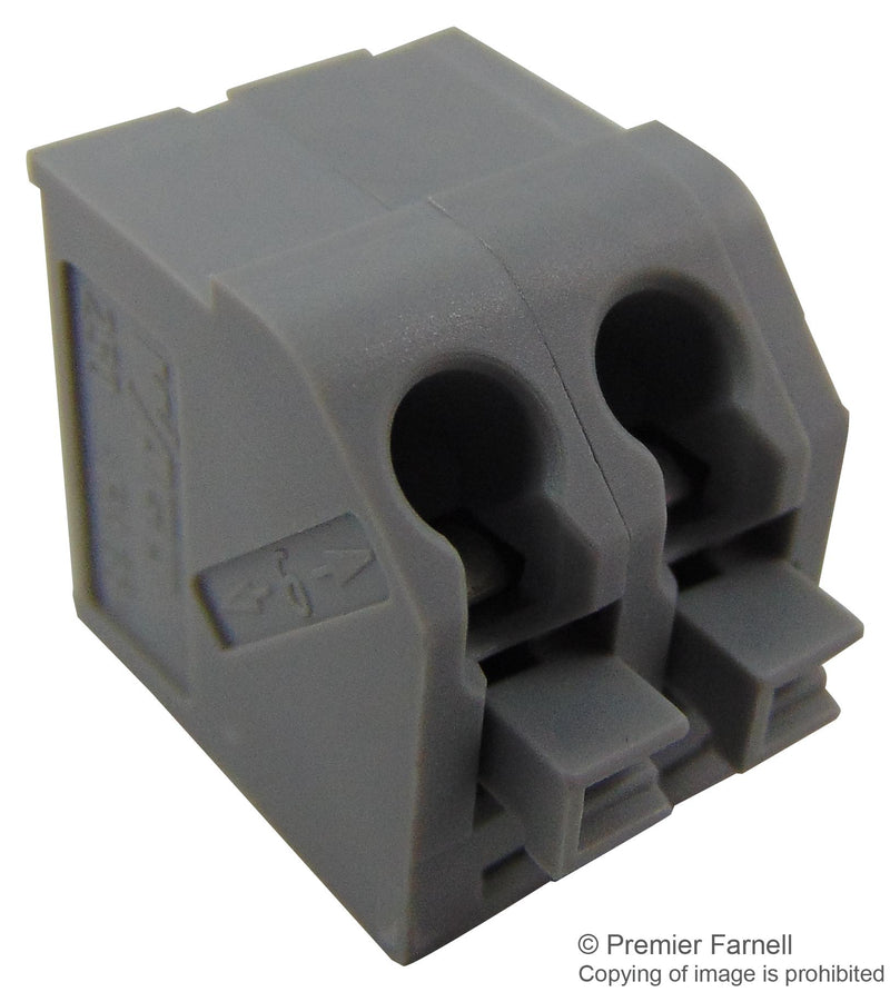 WAGO 250-502 Wire-To-Board Terminal Block, 5 mm, 2 Ways, 20 AWG, 14 AWG, 1.5 mm&sup2;, Push In