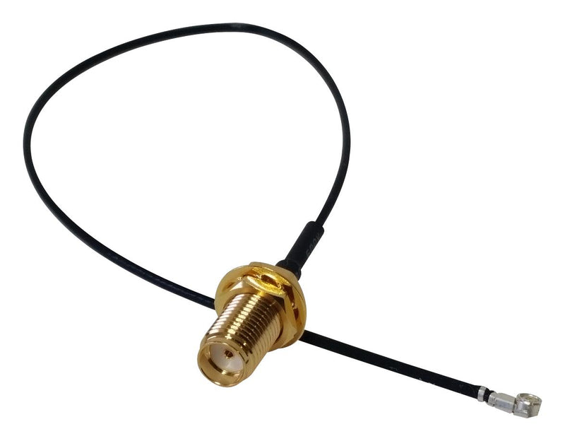 Multicomp PRO R-132G7210150CC R-132G7210150CC RF / Coaxial Cable Assembly 90&deg; U.FL Plug to SMA Bulkhead Jack 1.37mm 50 ohm 5.9 " 150 mm